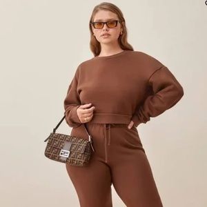 Reformation Brown Hunter Classic Sweatshirt Size Small